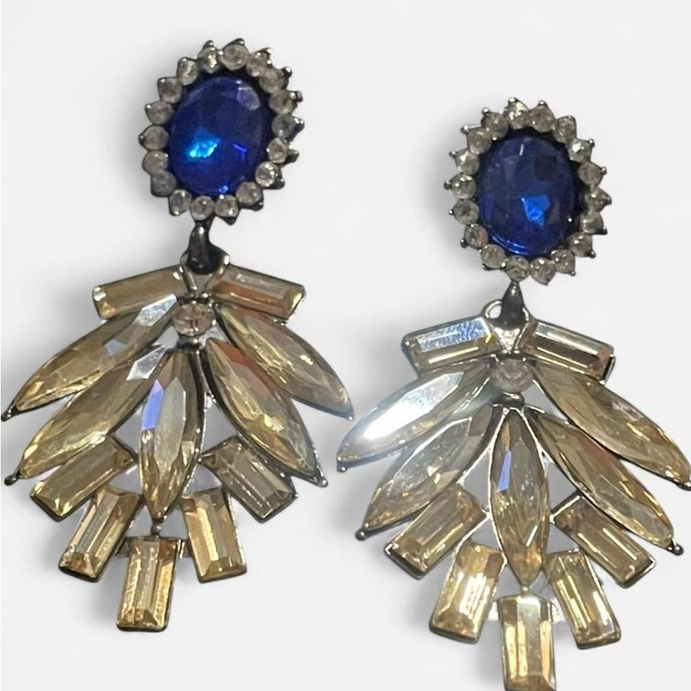 Elegant Blue and light brown  Earrings